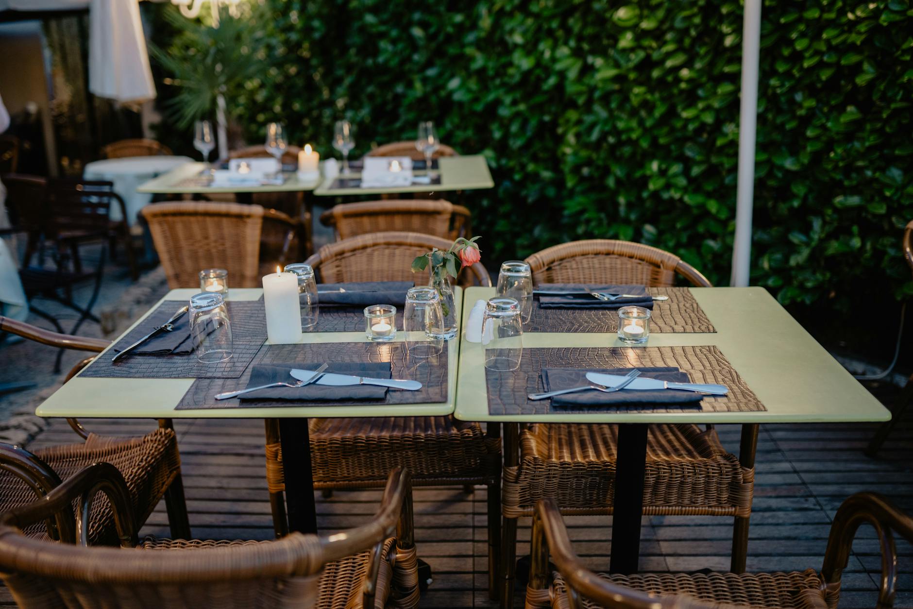 A romantic candlelit dinner for two in an intimate restaurant setting