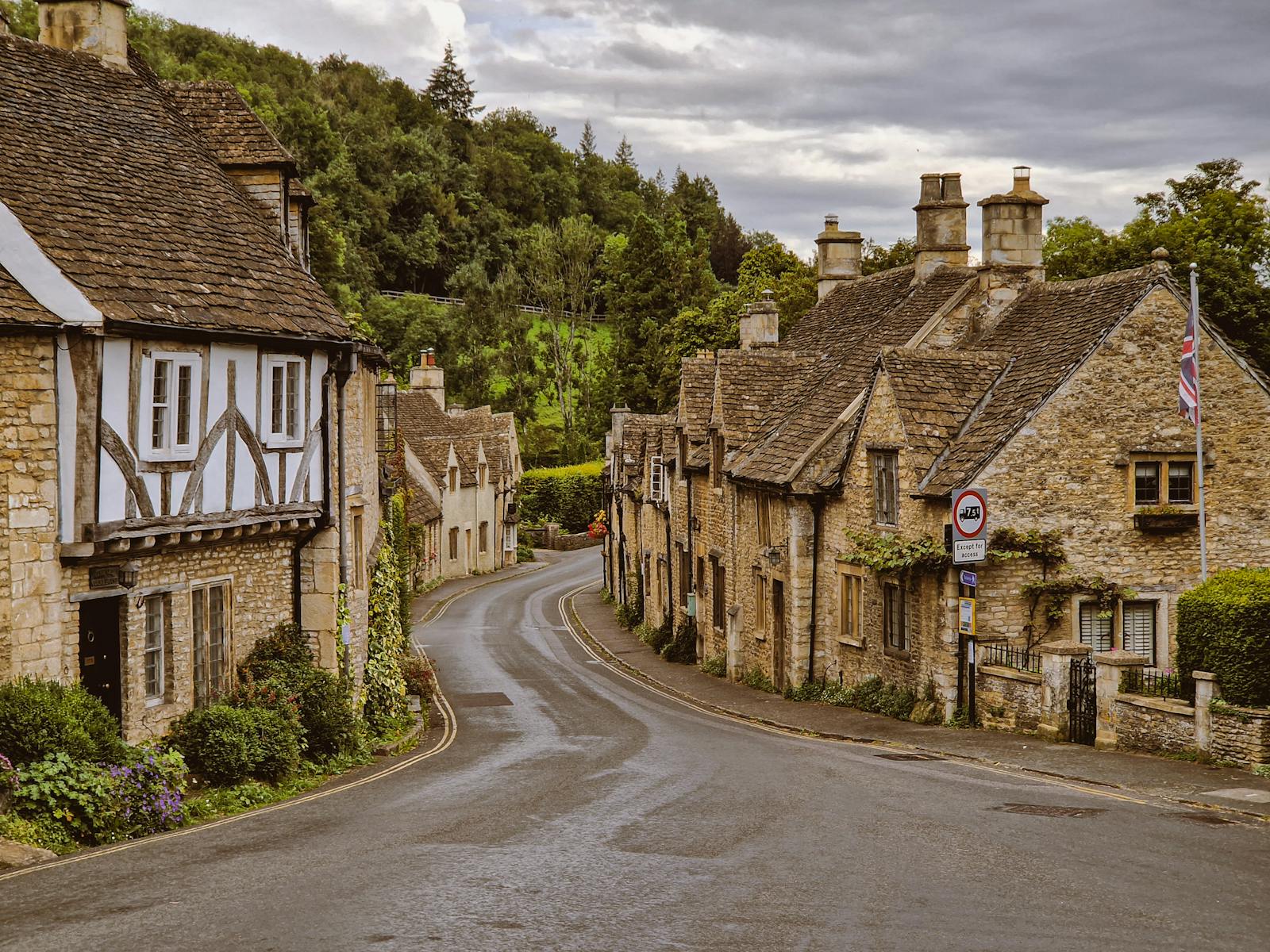 The honey-coloured cottages of Castle Combe, one of the prettiest villages in the Cotswolds