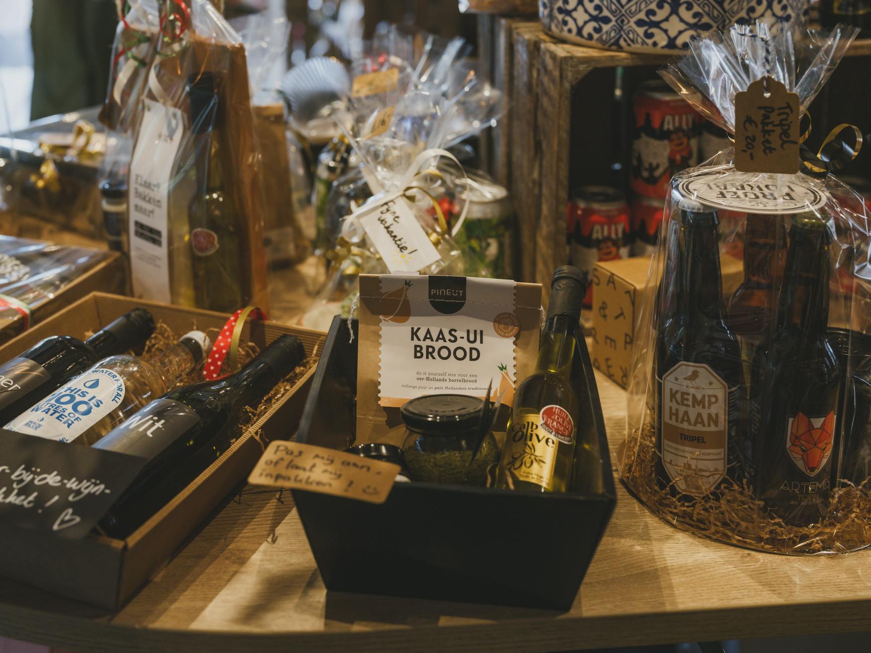 A display of local Cotswolds souvenirs and gifts