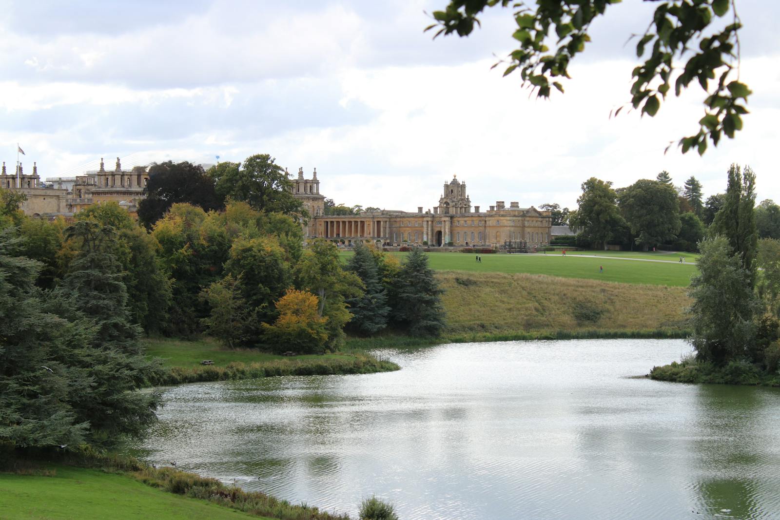 Blenheim Palace, the grandest stately home near the Cotswolds, with its lake and parkland